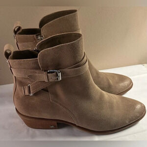 NEW Sam Edelman Leather Ankle Boots Polina Safari Tan Size 10